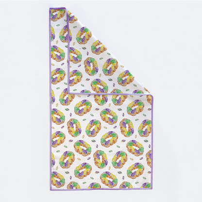 King Cake Kitchen Towel-Rogue Magnolia Custom Designs