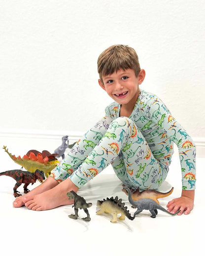 Landon Dinosaur Bamboo Toddler Lounge Set – 2-Piece Pajamas