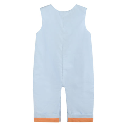 Light Blue Pumpkin Applique Overalls