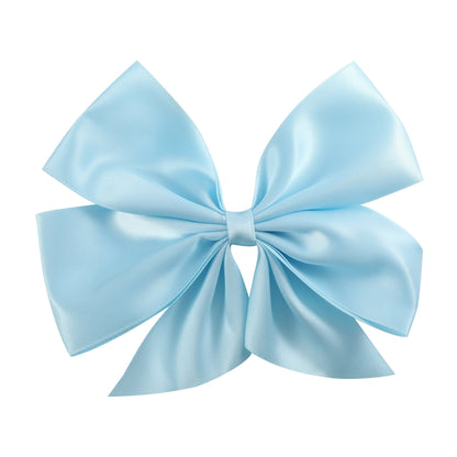 Light Blue Satin Large Bow Hair Clip