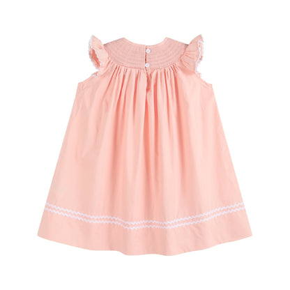 Light Pink Easter Bunny Smocked Bishop Dress