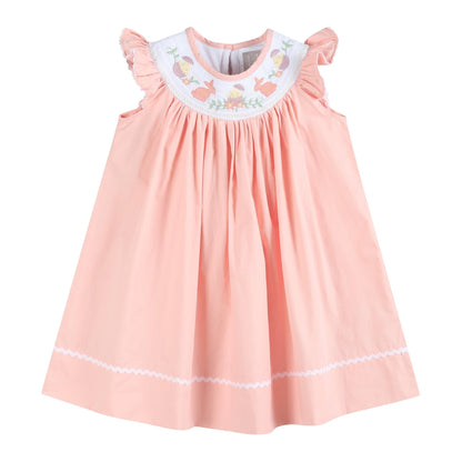 Light Pink Easter Smocked Bishop Dress