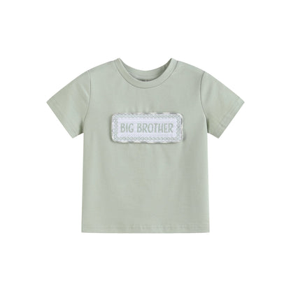 Misty Blue Big Brother Smocked Shirt and Shorts Set