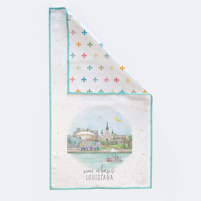 New Orleans Skyline Kitchen Towel-Rogue Magnolia Custom Designs