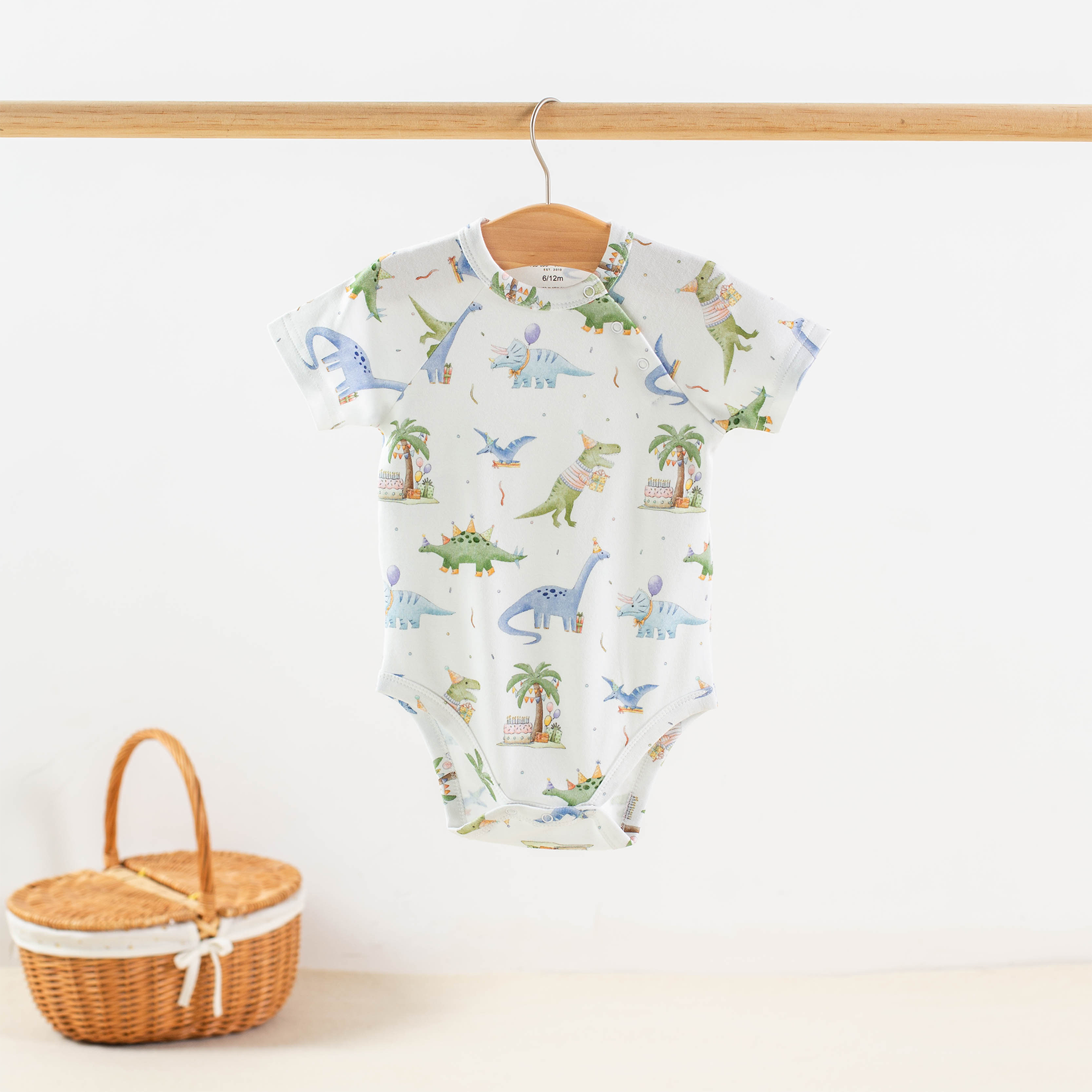 Dino-mite Birthday Organic Cotton Baby Onesie-Rogue Magnolia Custom Designs