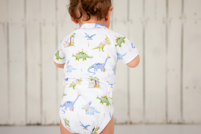 Dino-mite Birthday Organic Cotton Baby Onesie-Rogue Magnolia Custom Designs