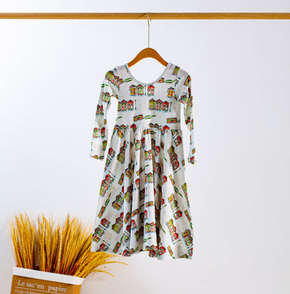 Bayou Wonderland Organic Cotton Christmas Dress for Kids-Rogue Magnolia Custom Designs