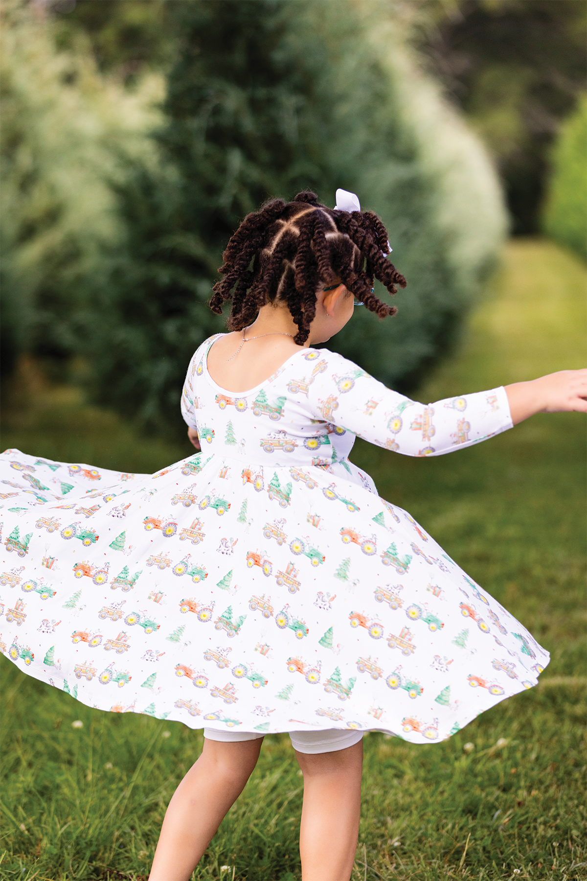 Moo-y Christmas Organic Cotton Christmas Dress for Kids-Rogue Magnolia Custom Designs