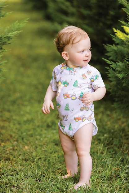 Moo-y Christmas Organic Cotton Christmas Onesie-Rogue Magnolia Custom Designs
