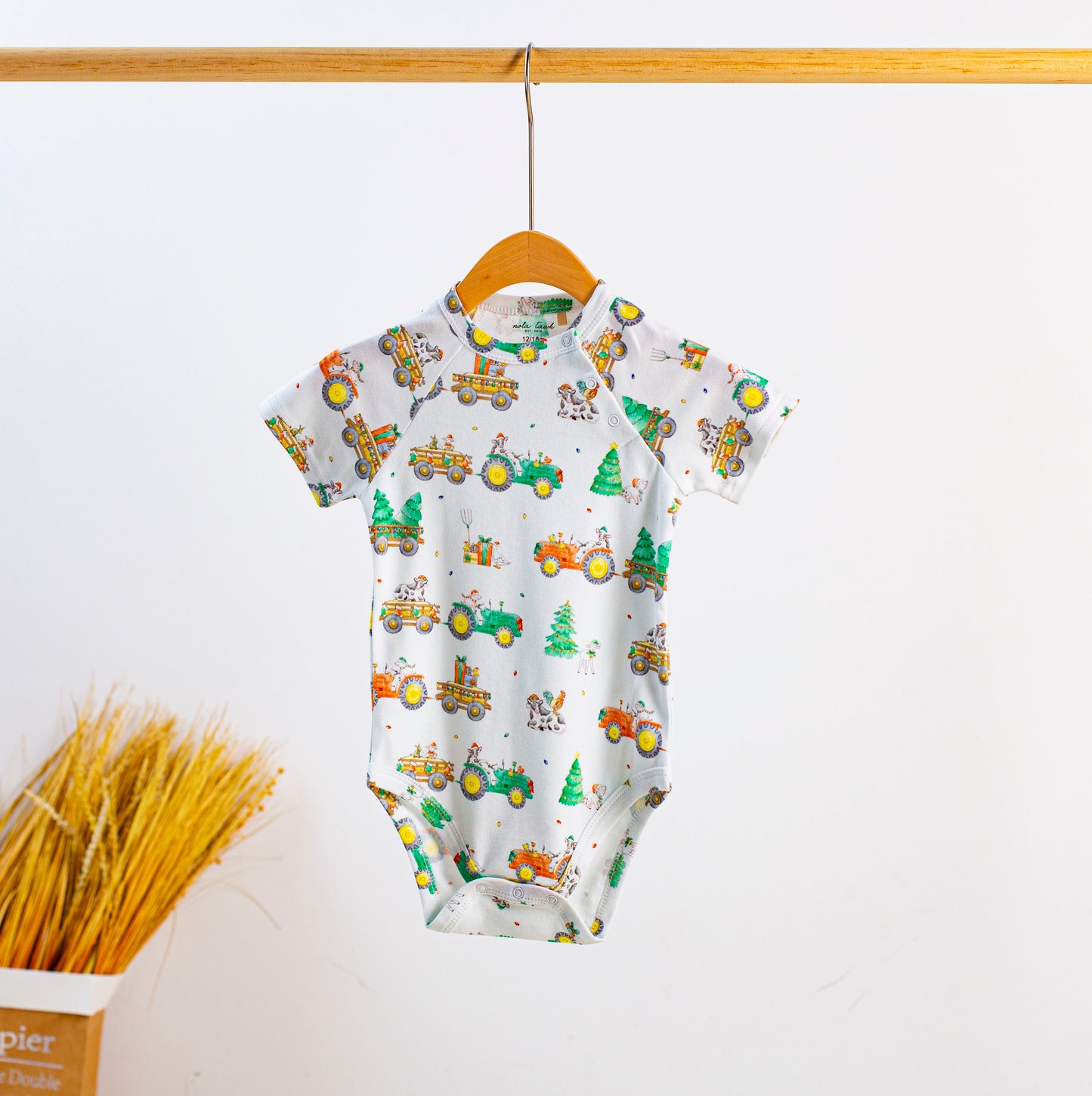 Moo-y Christmas Organic Cotton Christmas Onesie-Rogue Magnolia Custom Designs