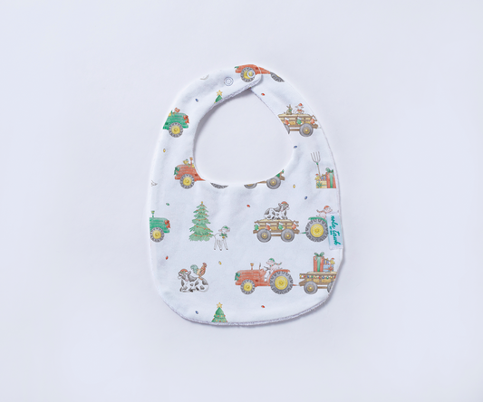 Moo-y Christmas Organic Cotton Christmas Baby Bib-Rogue Magnolia Custom Designs