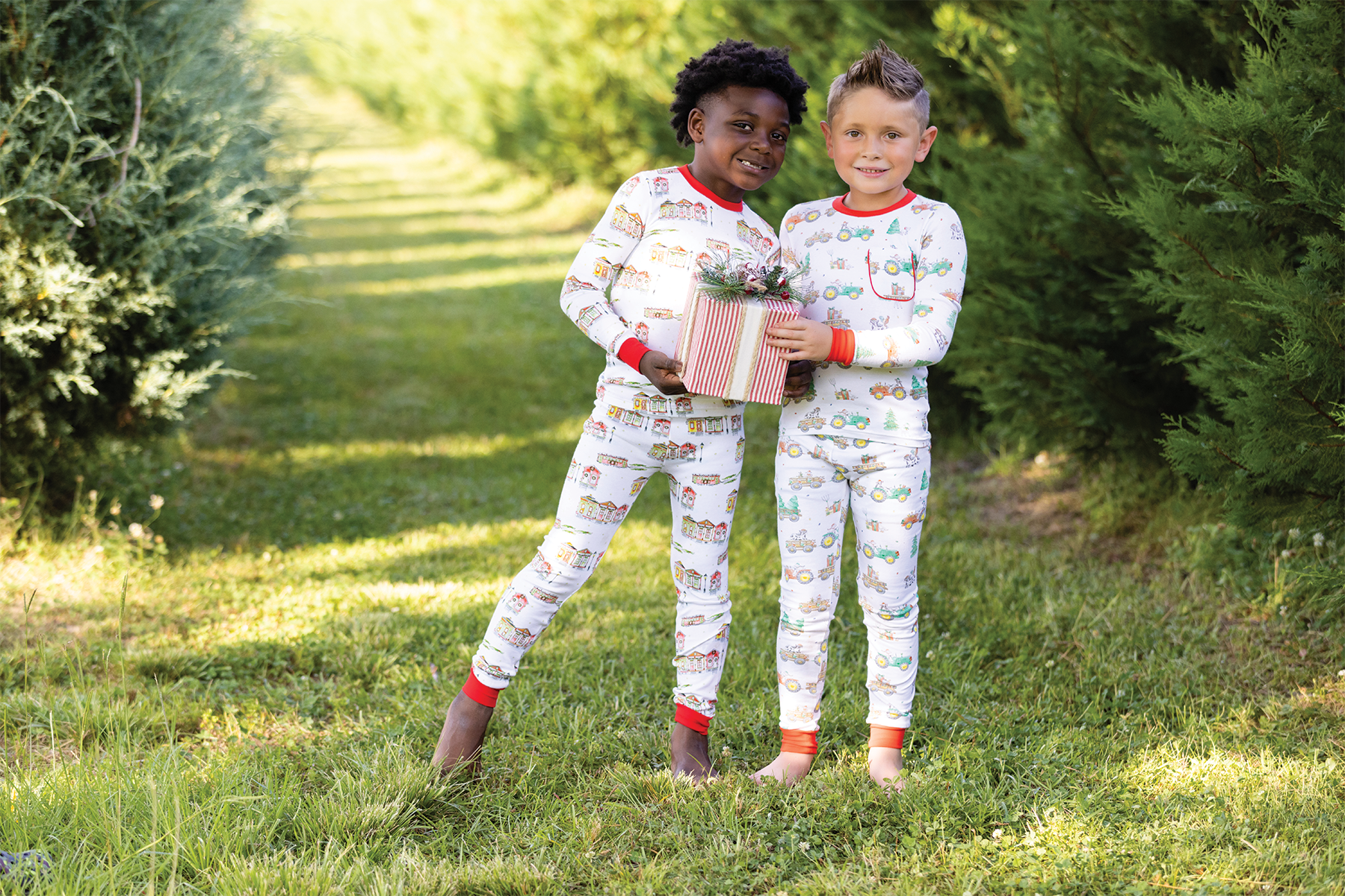 Moo-y Christmas Organic Cotton Christmas Kids Pajamas-Rogue Magnolia Custom Designs