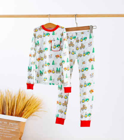 Moo-y Christmas Organic Cotton Christmas Kids Pajamas-Rogue Magnolia Custom Designs