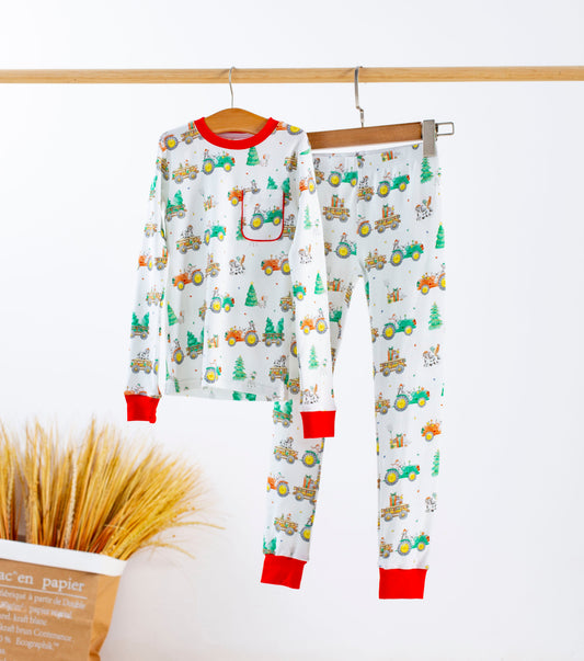 Moo-y Christmas Organic Cotton Christmas Kids Pajamas-Rogue Magnolia Custom Designs
