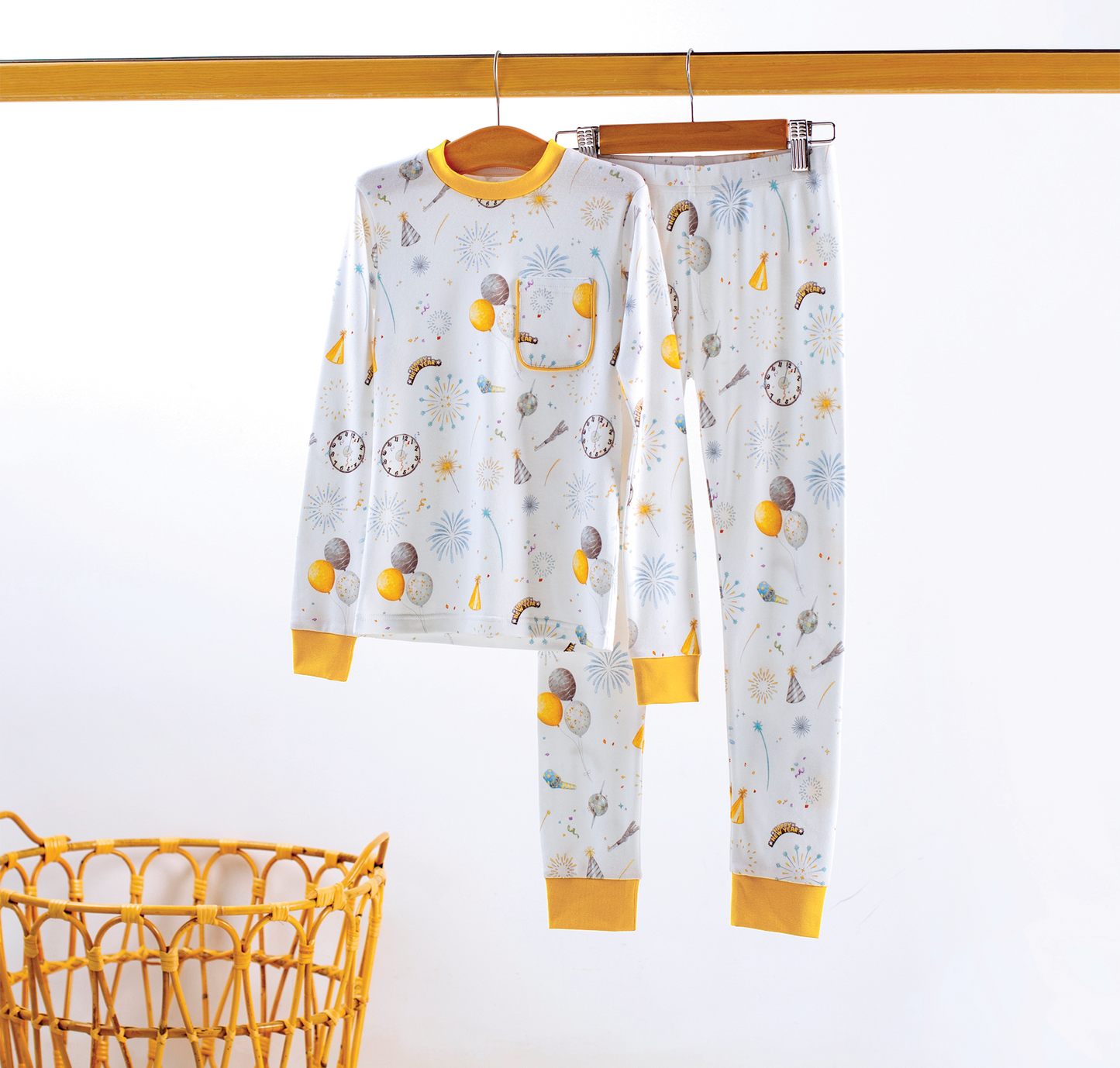 New Year's Eve Organic Cotton Kids Pajamas-Rogue Magnolia Custom Designs