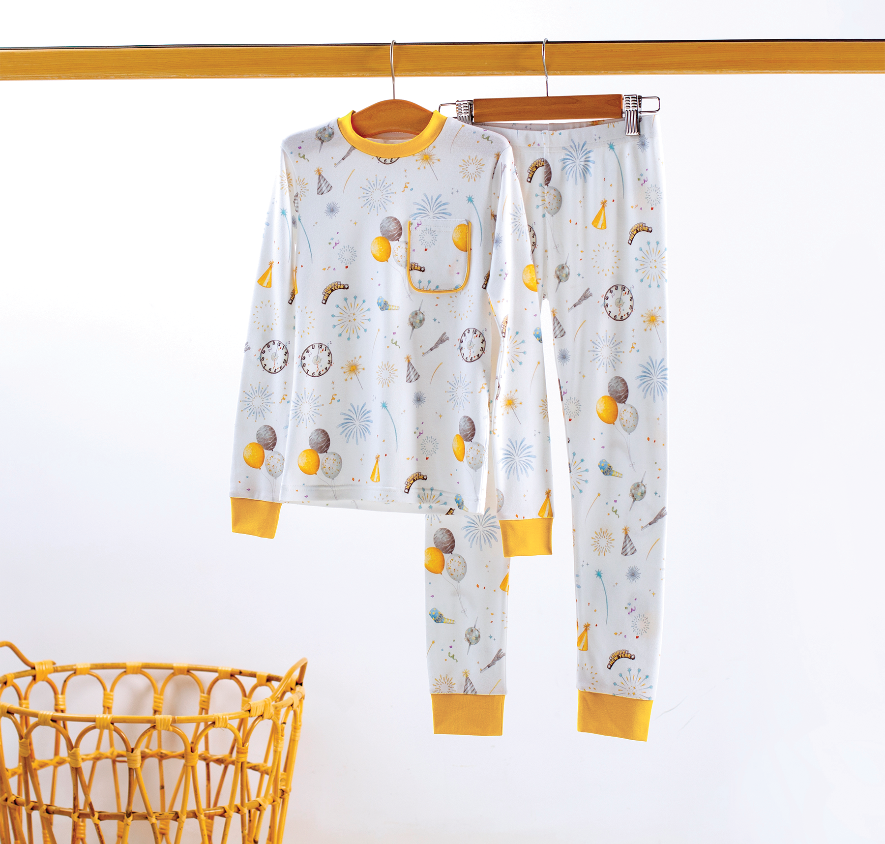 New Year's Eve Organic Cotton Kids Pajamas-Rogue Magnolia Custom Designs