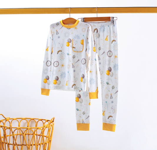 New Year's Eve Organic Cotton Kids Pajamas-Rogue Magnolia Custom Designs