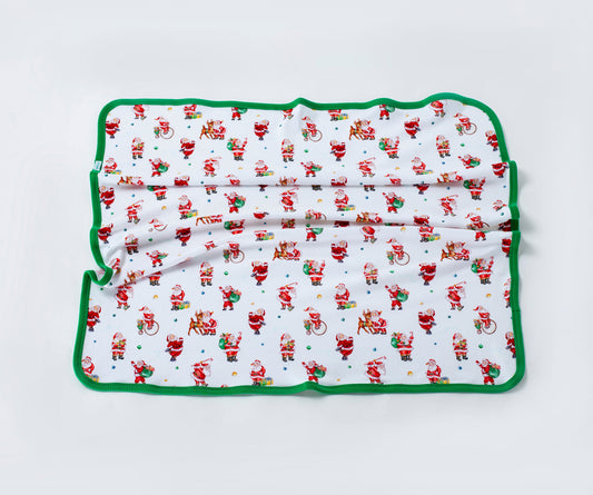 Santa Claus is Coming to Town Organic Cotton Christmas Baby Blanket-Rogue Magnolia Custom Designs