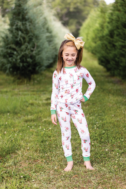 Santa Claus is Coming to Town Organic Cotton Christmas Kids Pajamas-Rogue Magnolia Custom Designs
