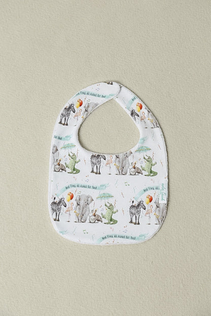 And They All Asked for You Organic Cotton Zoo Bib-Rogue Magnolia Custom Designs