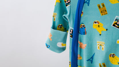 Aya & Pete in Paris Organic Cotton Kids Pajamas & Book Set-Rogue Magnolia Custom Designs