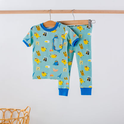 Aya & Pete in Paris Organic Cotton Kids Pajamas & Book Set-Rogue Magnolia Custom Designs
