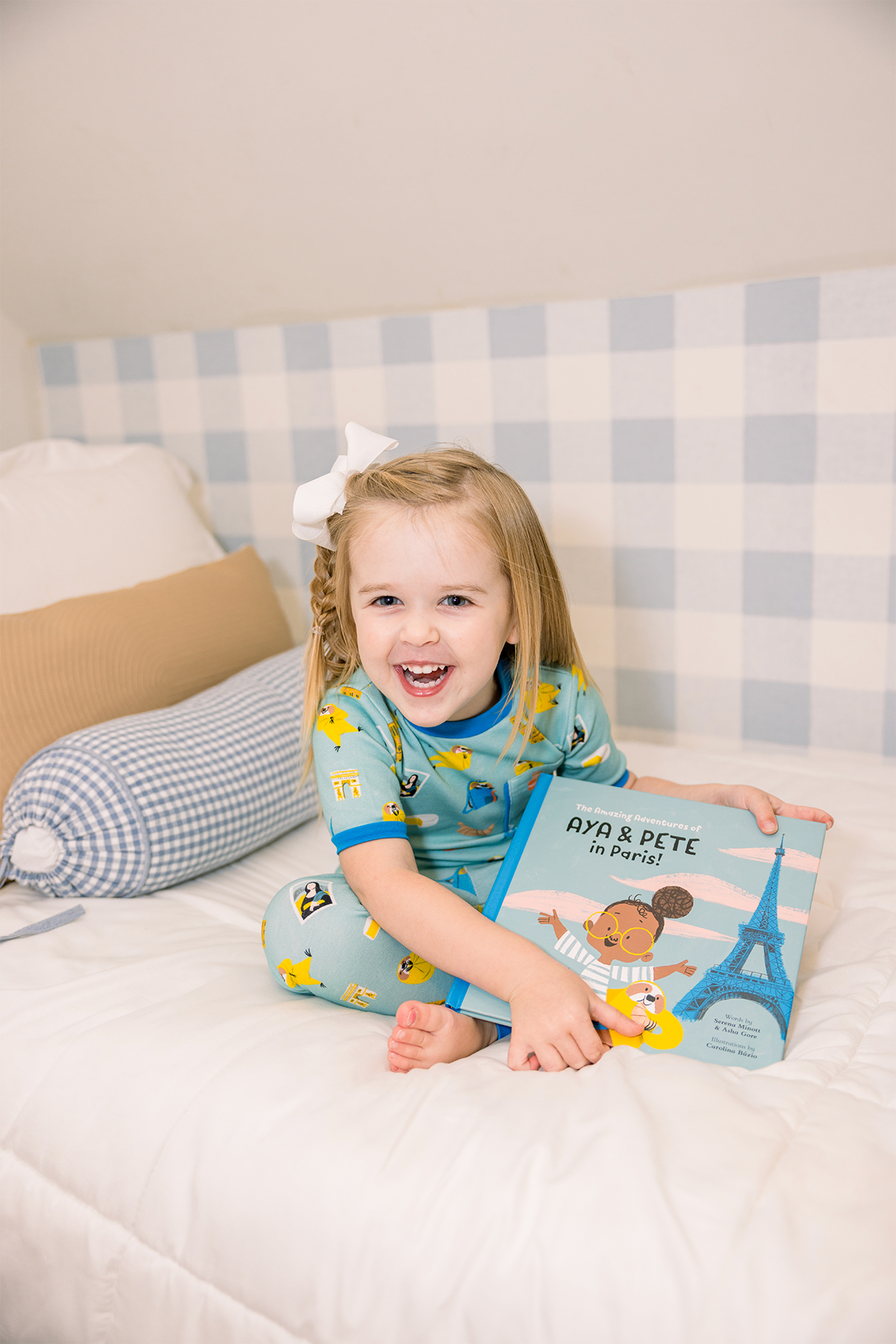 Aya & Pete in Paris Organic Cotton Kids Pajamas & Book Set-Rogue Magnolia Custom Designs