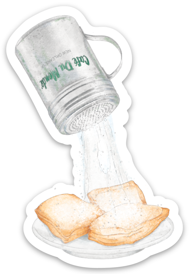 Cafe Du Monde Shaker Die Cut Stickers-Rogue Magnolia Custom Designs