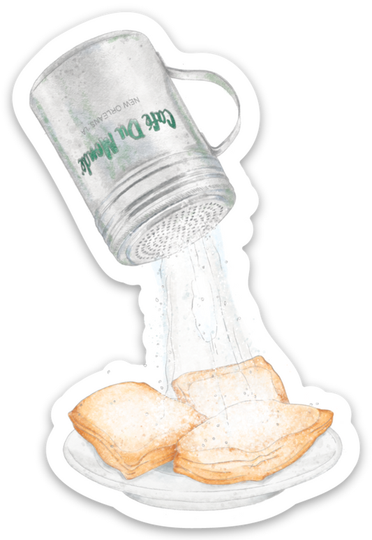 Cafe Du Monde Shaker Die Cut Stickers-Rogue Magnolia Custom Designs