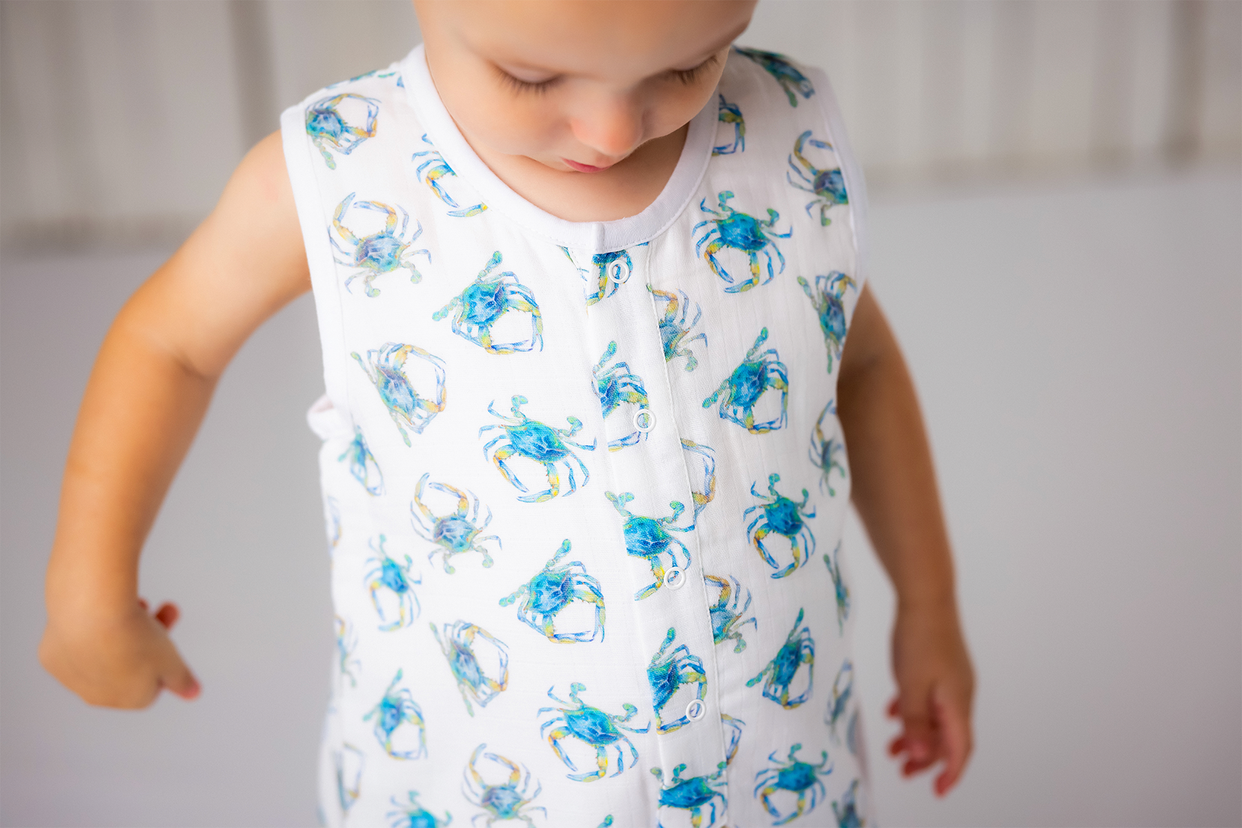 Catching Crabs Organic Muslin Shortalls-Rogue Magnolia Custom Designs