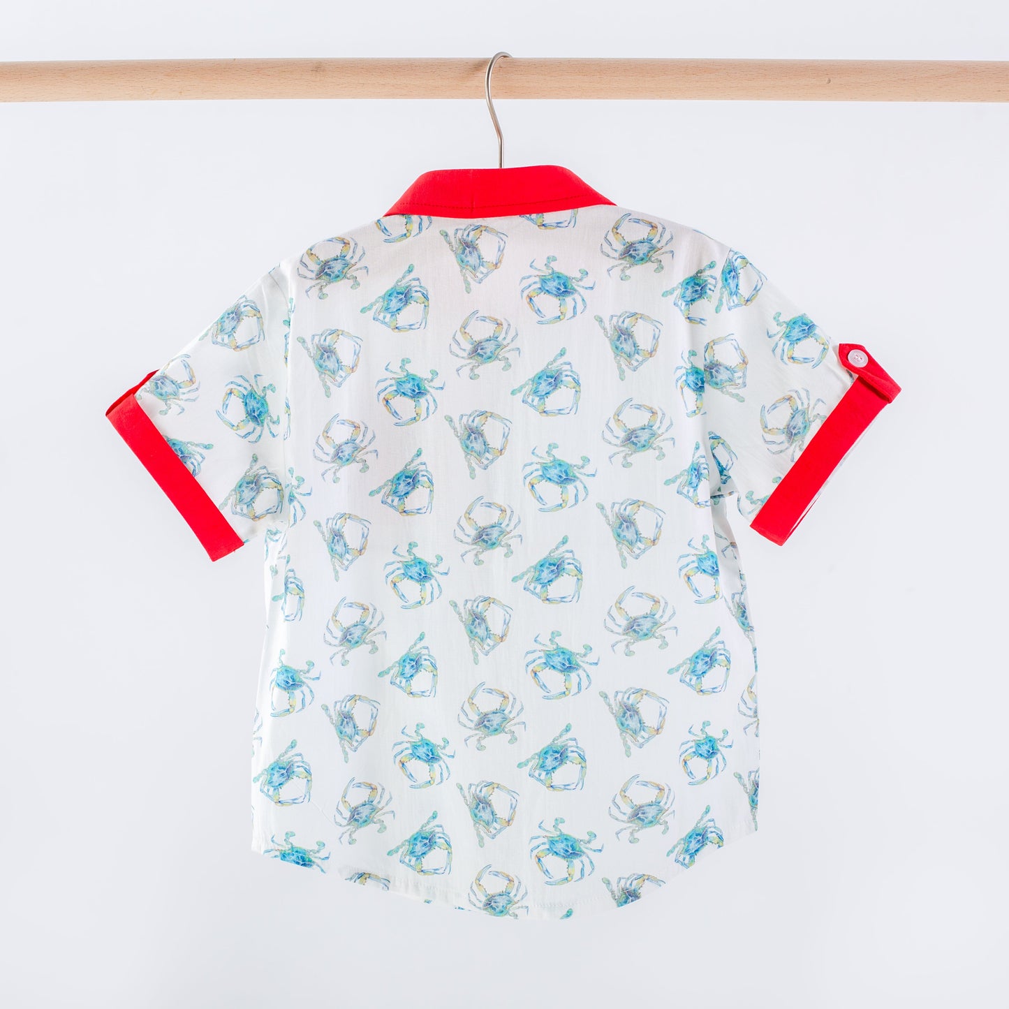 Catching Crabs Kid's Short Sleeve Collared Shirt-Rogue Magnolia Custom Designs