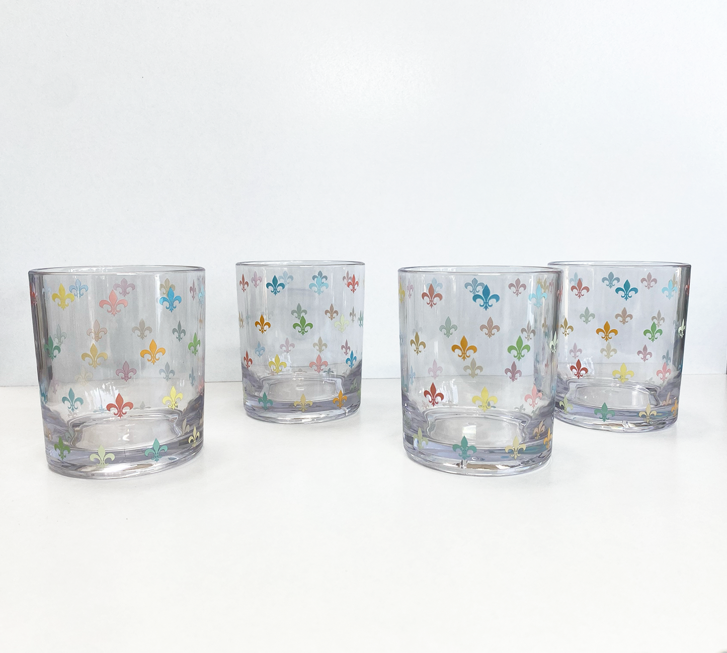 Fleur De Lis Acrylic Drinking Glasses-Rogue Magnolia Custom Designs
