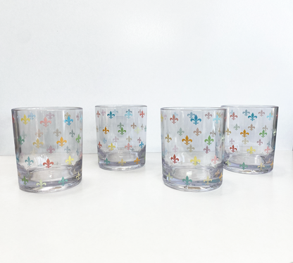 Fleur De Lis Acrylic Drinking Glasses-Rogue Magnolia Custom Designs