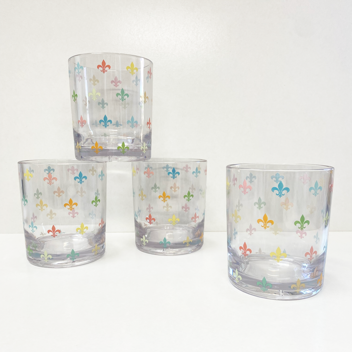 Fleur De Lis Acrylic Drinking Glasses-Rogue Magnolia Custom Designs
