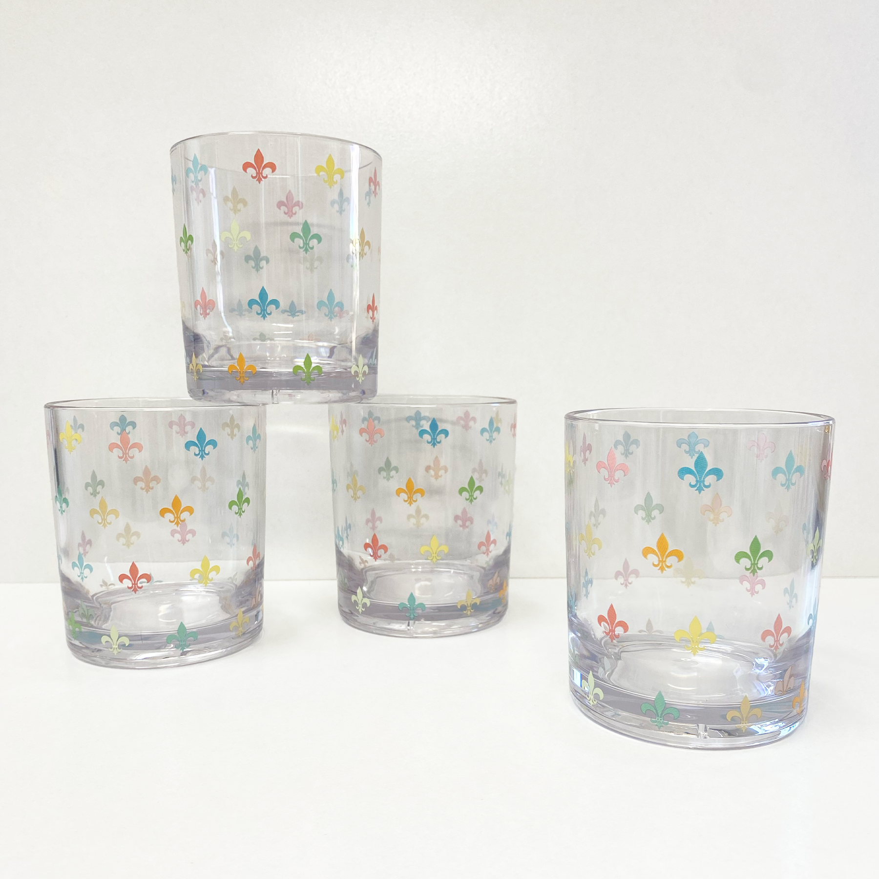 Fleur De Lis Acrylic Drinking Glasses-Rogue Magnolia Custom Designs