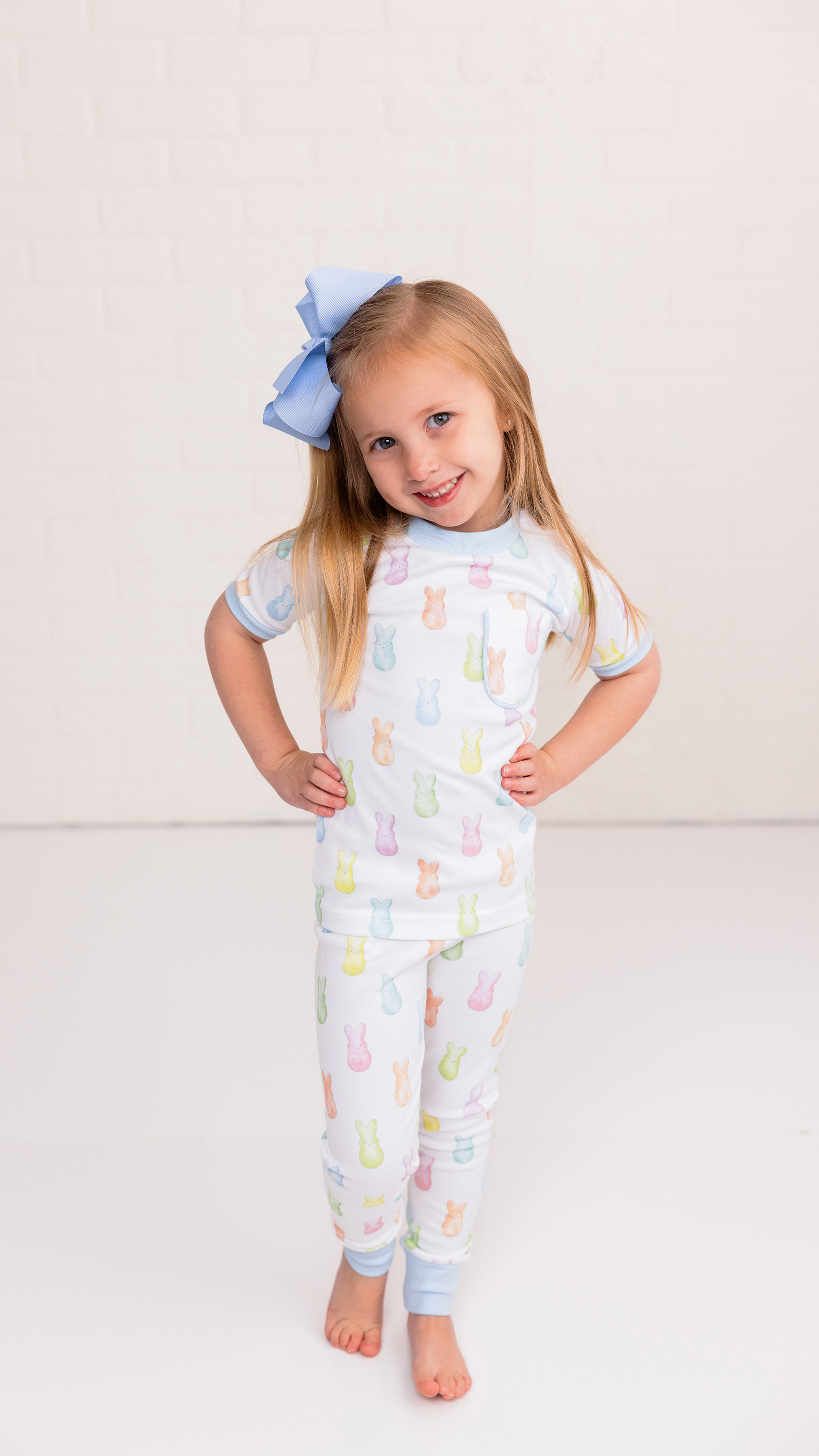 Hoppy Easter Organic Cotton Kids Pajamas-Rogue Magnolia Custom Designs