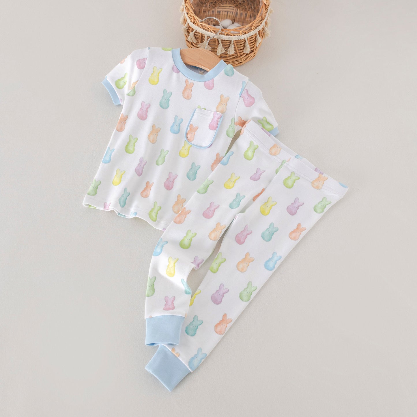 Hoppy Easter Organic Cotton Kids Pajamas-Rogue Magnolia Custom Designs
