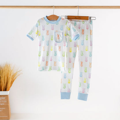 Hoppy Easter Organic Cotton Kids Pajamas-Rogue Magnolia Custom Designs