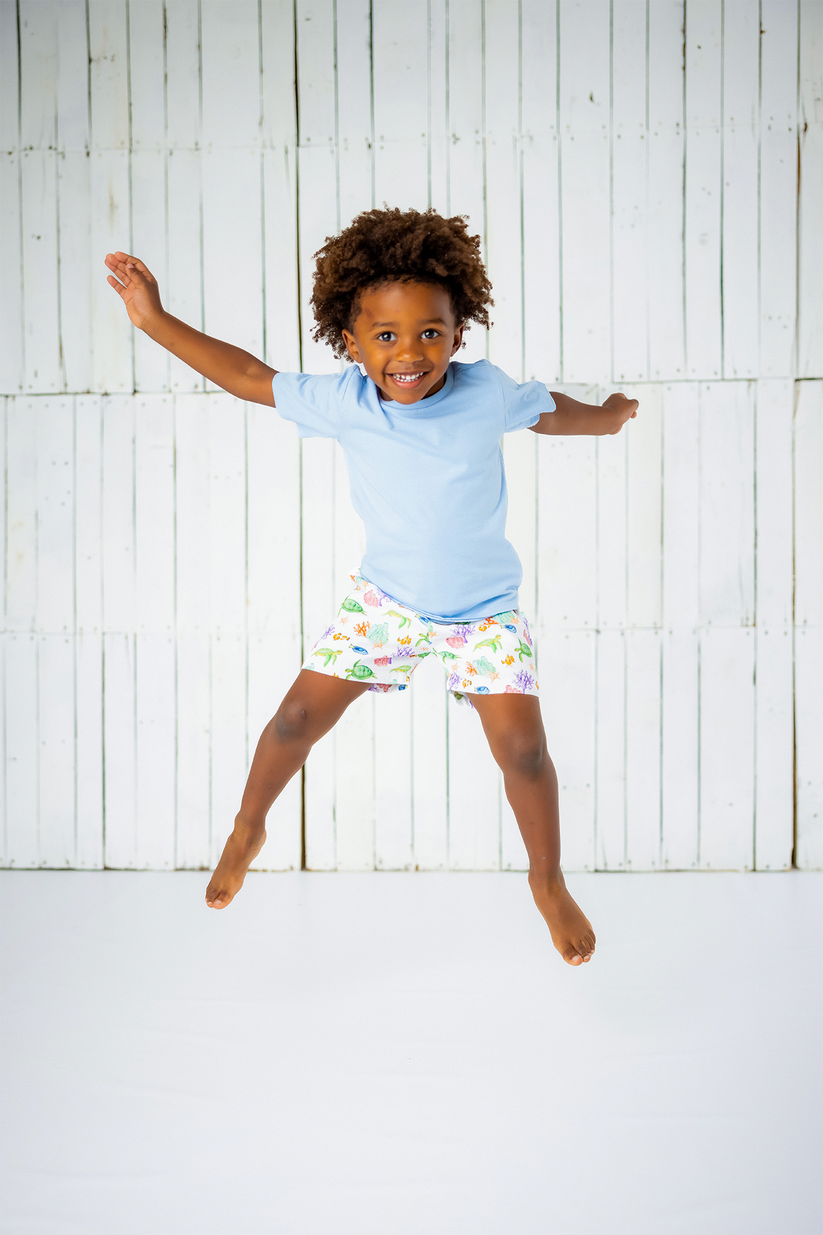 Just Keep Swimming Organic Muslin Shorts-Rogue Magnolia Custom Designs
