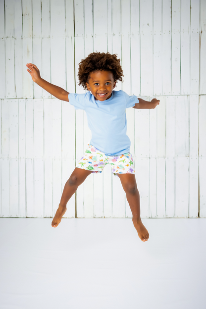Just Keep Swimming Organic Muslin Shorts-Rogue Magnolia Custom Designs