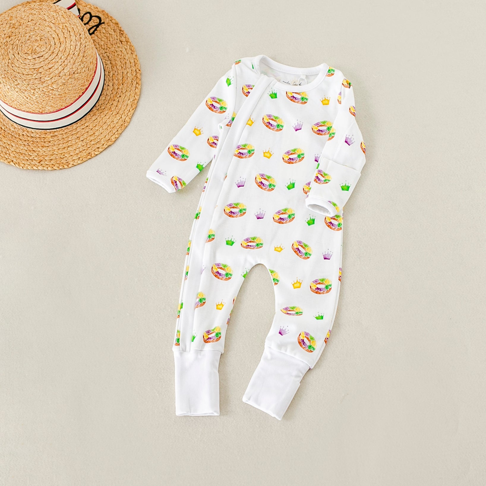King Cake Organic Cotton Kids Mardi Gras Pajamas-Rogue Magnolia Custom Designs