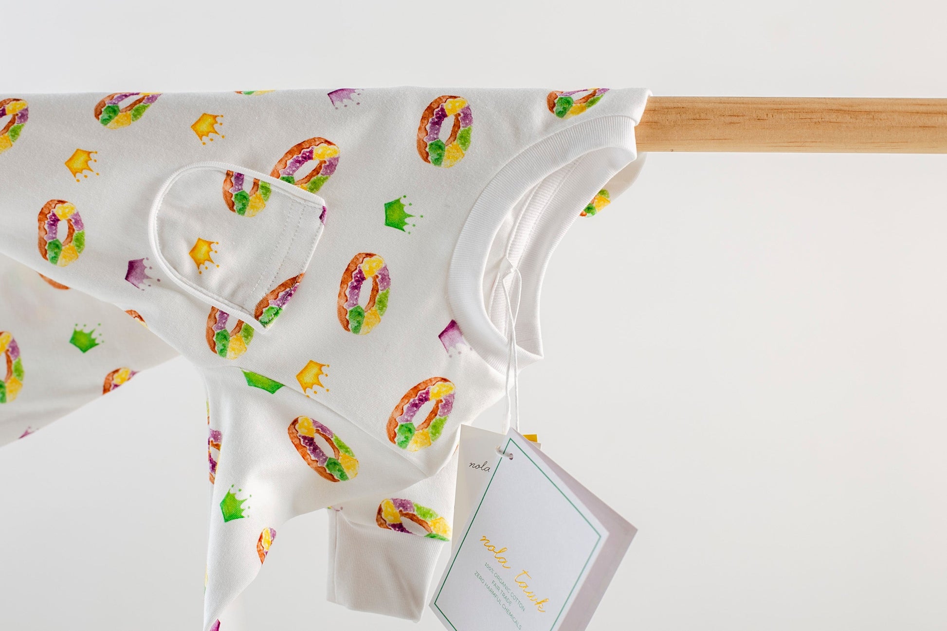 King Cake Organic Cotton Kids Mardi Gras Pajamas-Rogue Magnolia Custom Designs