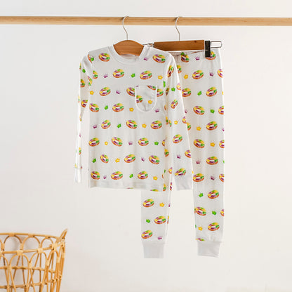King Cake Organic Cotton Kids Mardi Gras Pajamas-Rogue Magnolia Custom Designs