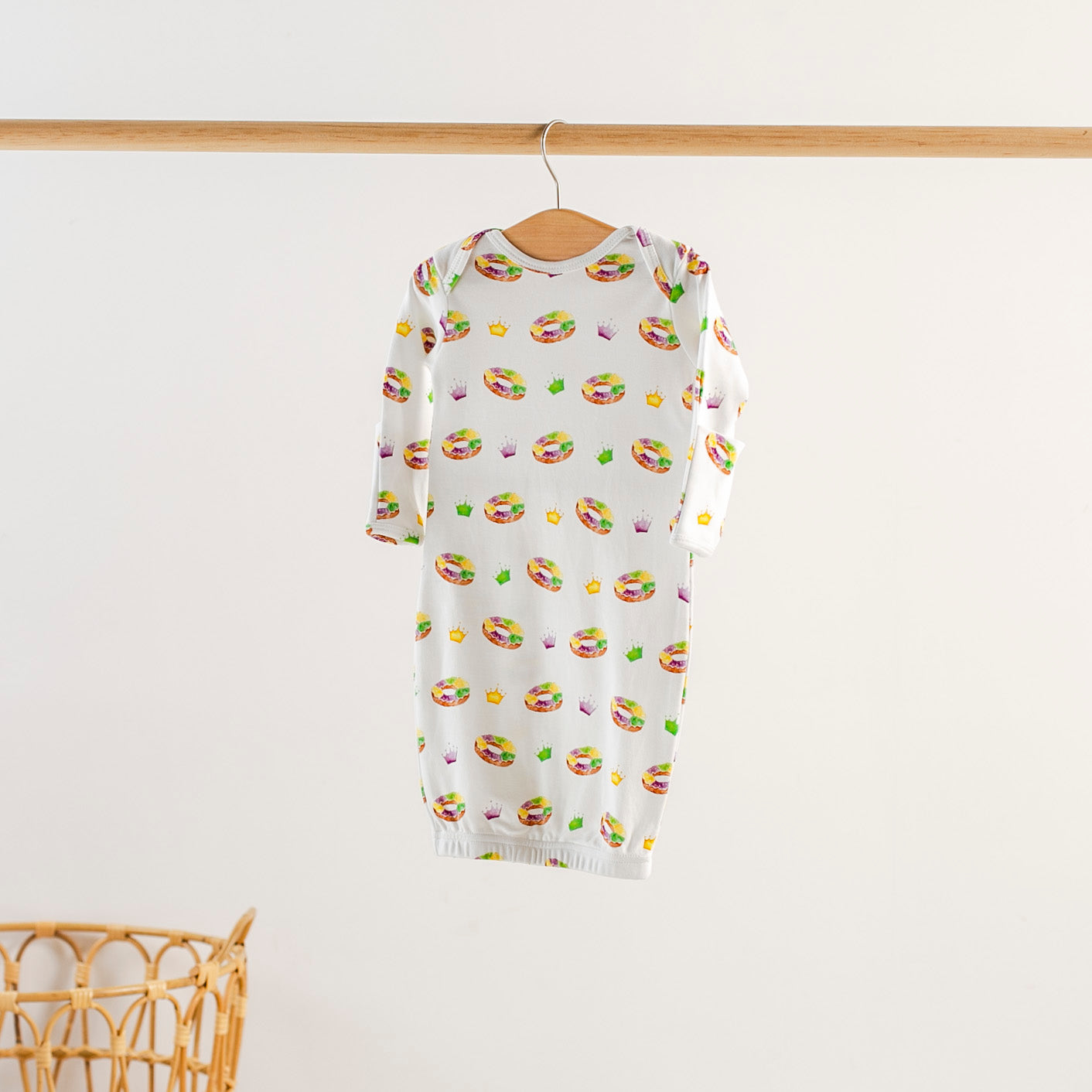 King Cake Organic Cotton Kids Mardi Gras Pajamas-Rogue Magnolia Custom Designs