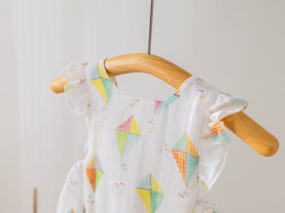 Reach for the Sky Organic Muslin Bubble Romper-Rogue Magnolia Custom Designs