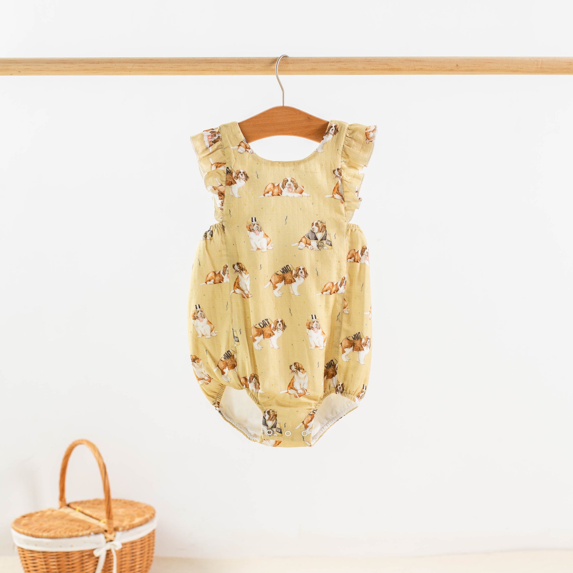 MVP: Louisiana Saints Organic Muslin Bubble Romper-Rogue Magnolia Custom Designs