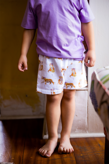 MVC: Louisiana Tigers Organic Muslin Shorts-Rogue Magnolia Custom Designs