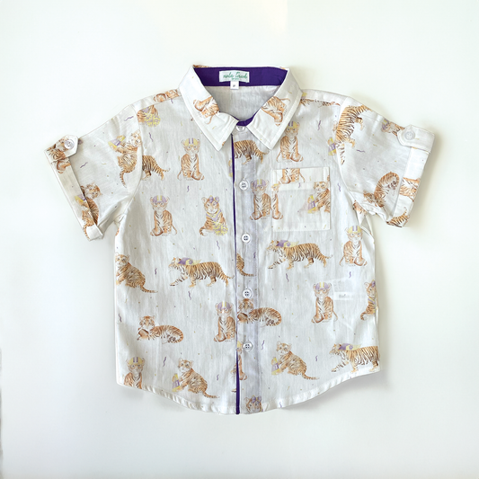 MVC: Louisiana Tigers Short Sleeve Collared Shirt-Rogue Magnolia Custom Designs