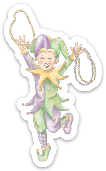 Mardi Gras Mambo Die Cut Stickers-Rogue Magnolia Custom Designs