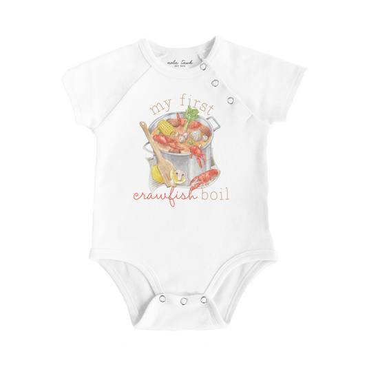 My First Crawfish Boil Organic Cotton Baby Onesie-Rogue Magnolia Custom Designs